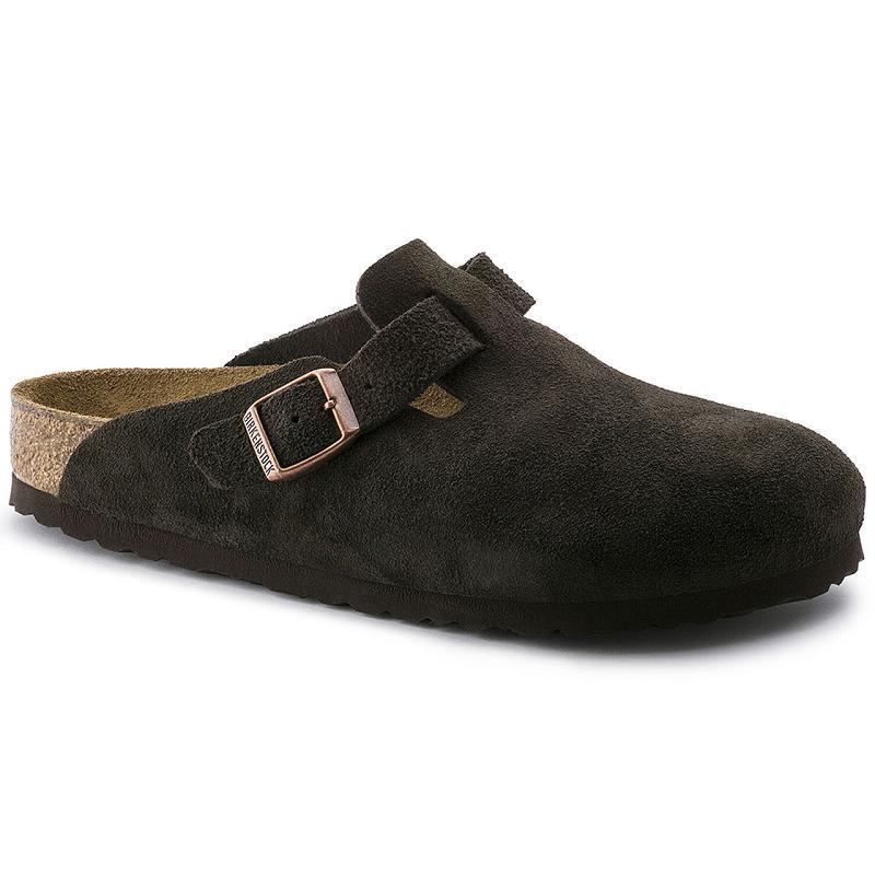 Birkenstock Soft Footbed Ruskind Boston Herre Kaffe | DK 197BEX